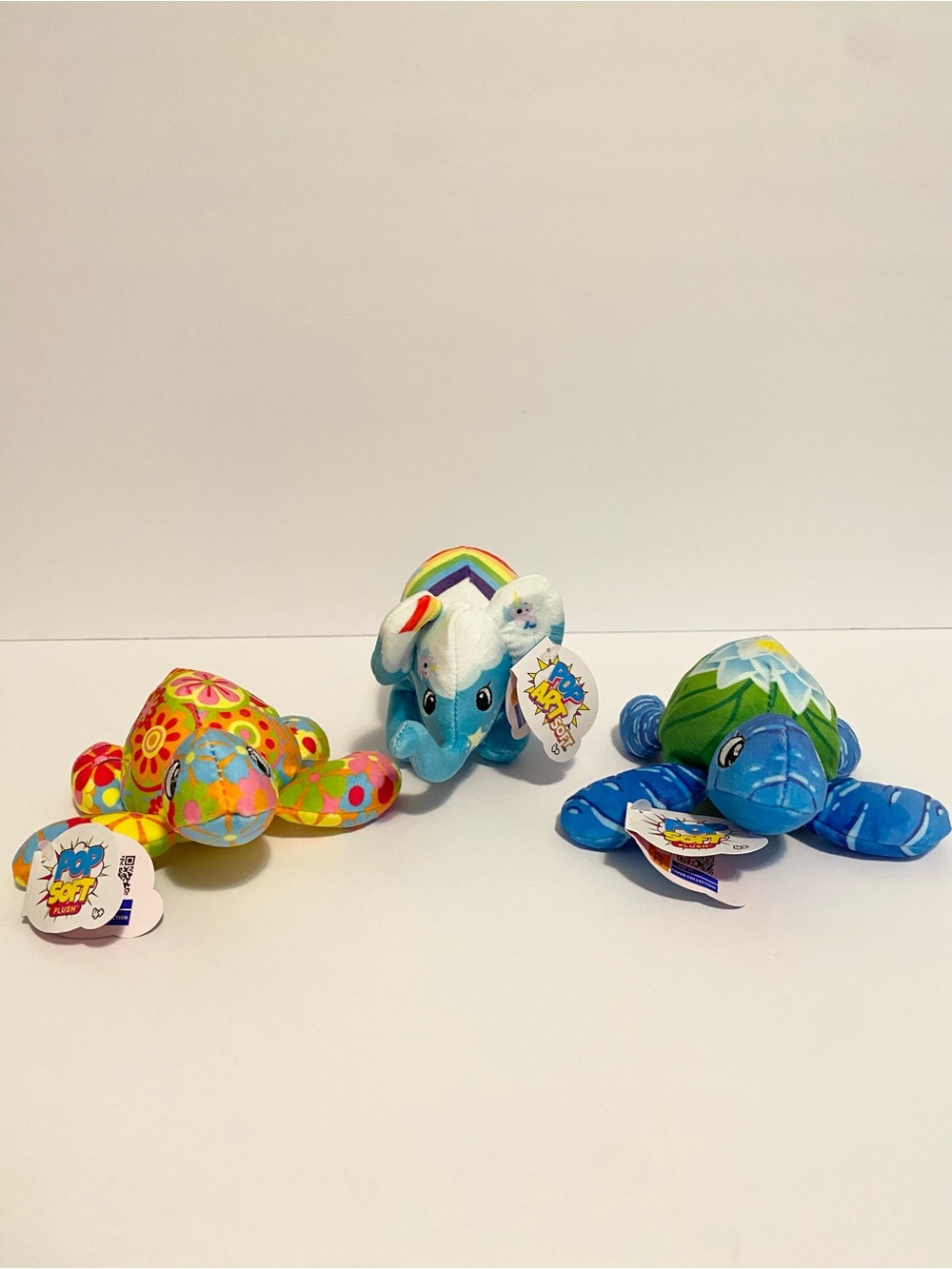 Pop Art Soft Plush Lot Turtle Elephant Daisy Elecorn Lilly Stuffed Animal NWT